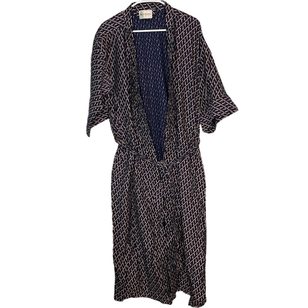 YSL Yves Saint Laurent Iconic Monogram Robe 100% Cotton Vintage One Size